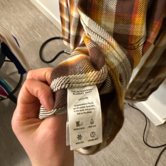 NWT Outerknown Blanket Shirt – SOLD-OUT Color! –Dark Roast Nostalgic Plaid M MED - Picture 12 of 12